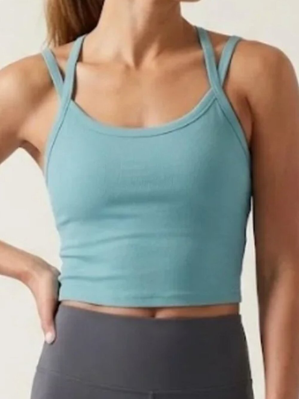 NWT Athleta Signature Rib Wide Binding Tank in Waterloo Blue